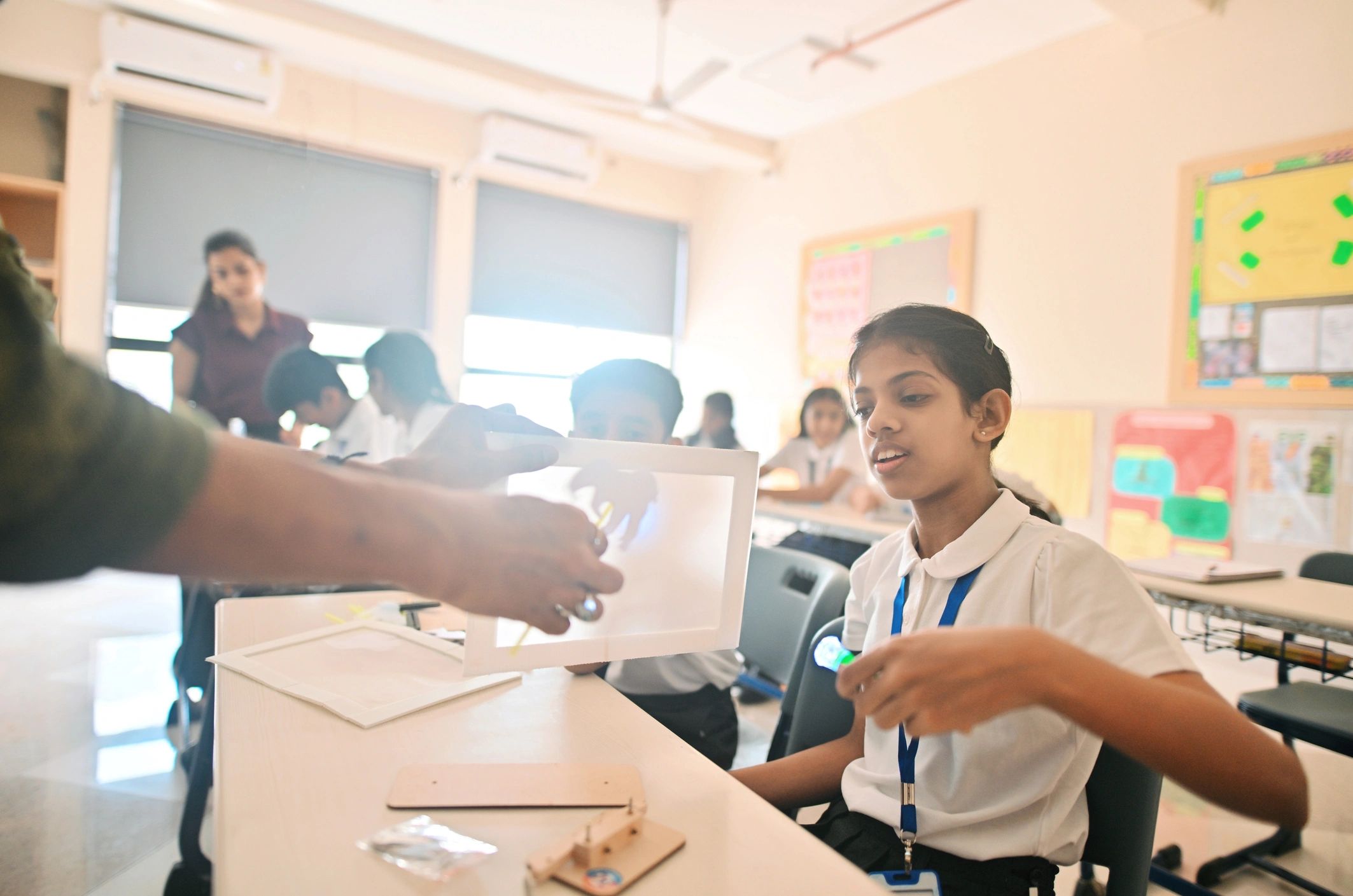 Students participating in a classroom STEM activity